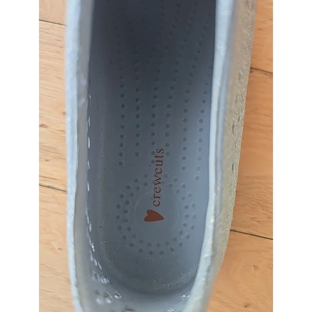 J Crew Crewcuts Bling Silver Glitter Jefferson Slip On Size 4 Native Style